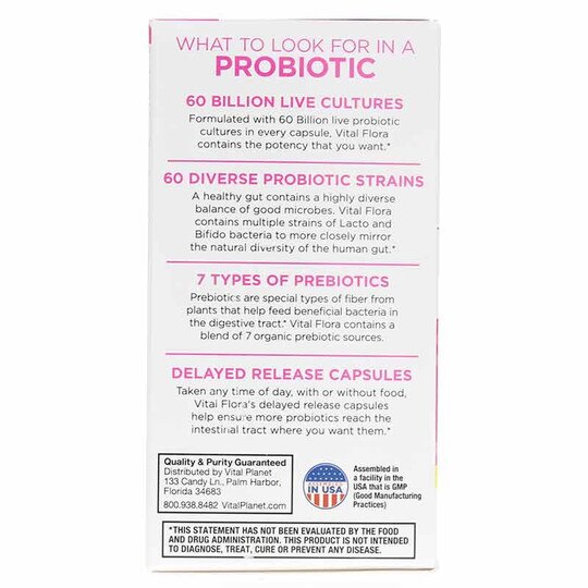 Vital Flora Women's Daily Probiotic + Prebiotics Shelf Stable, VTP